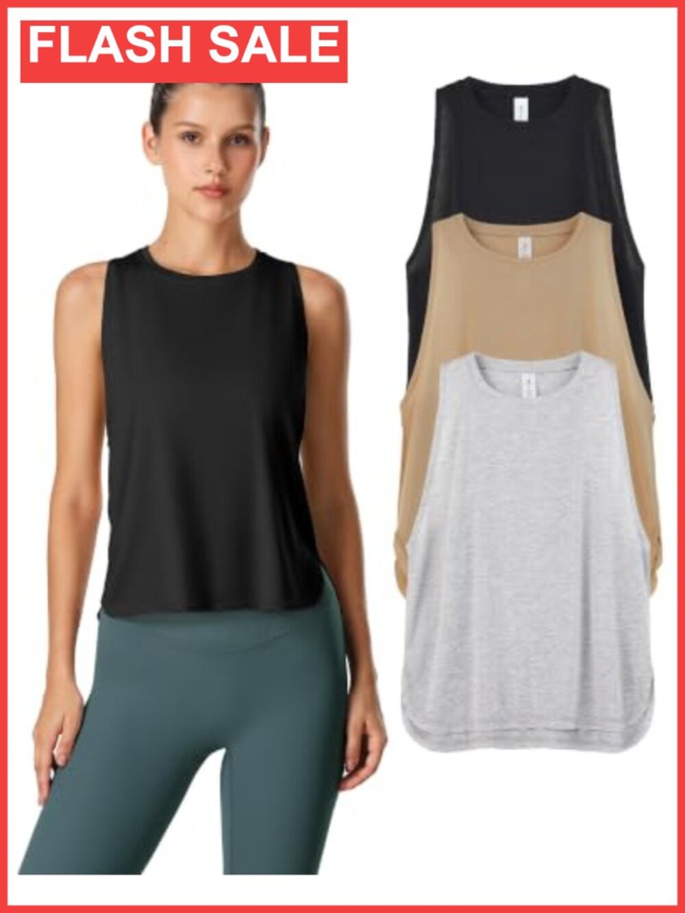 Women's Cropped Workout Muscle Tank Racerback Athletic Yoga Gym Top